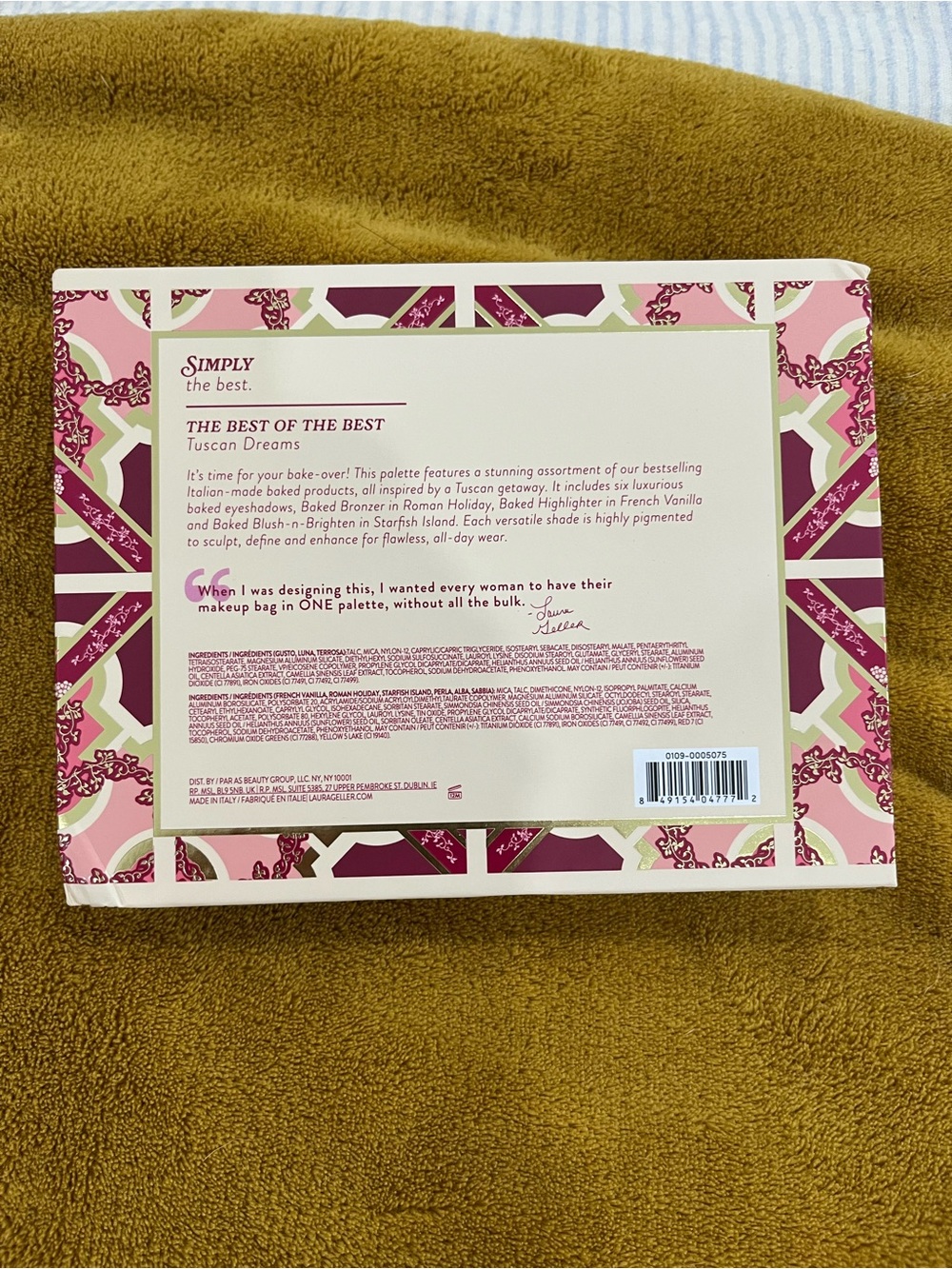 Laura Geller Pink & Gold Patterned Eyeshadow Palette with Dual-Ended Brush - Picture 3 of 4